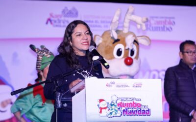Se ilumina San Andrés Cholula con encendido de Árboles Navideños.
