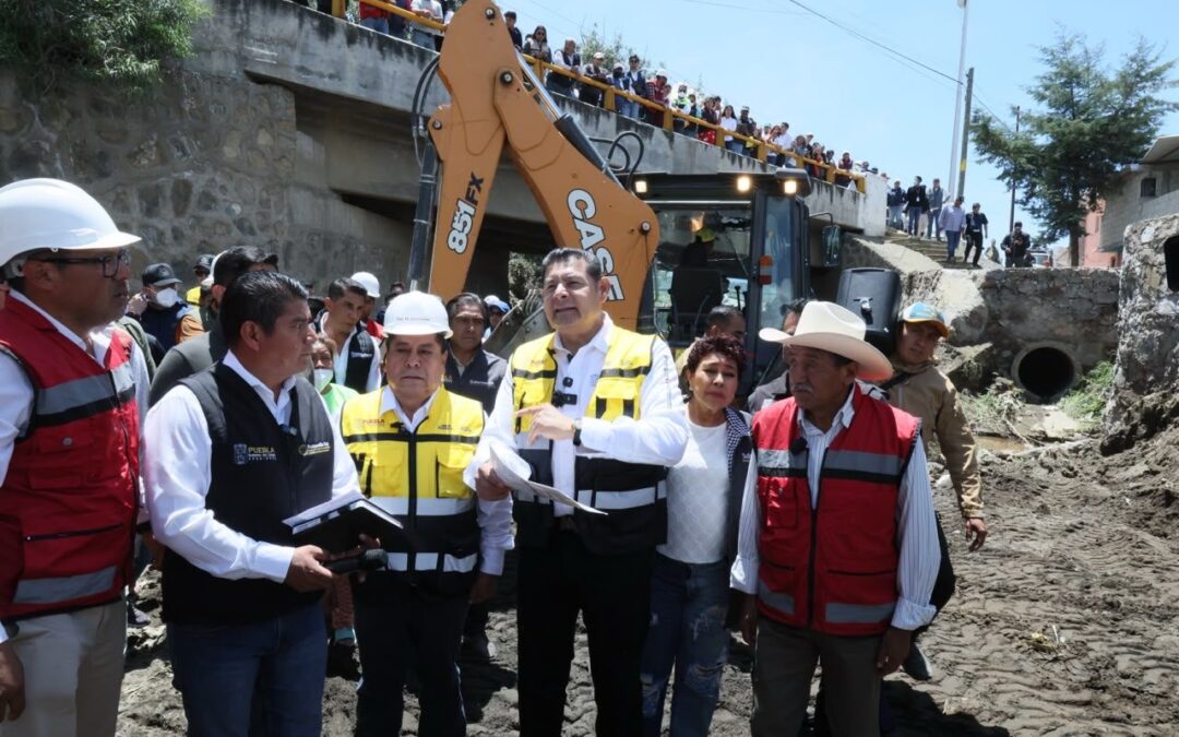Gobernador Armenta Mier recorre zona afectada en Ciudad Serdán