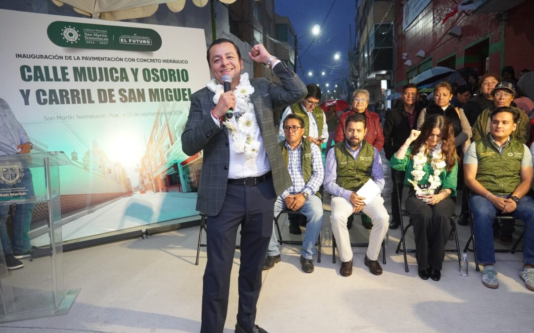 Gobierno de Texmelucan conecta vialidades clave; edil Juan Manuel Alonso inauguró pavimentación con concreto hidráulico.